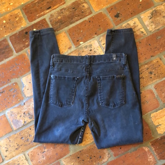 7 for all mankind SLIM ILLUSION LUXE HIGH WAIST SKINNY IN BLACK - Picture 10 of 12